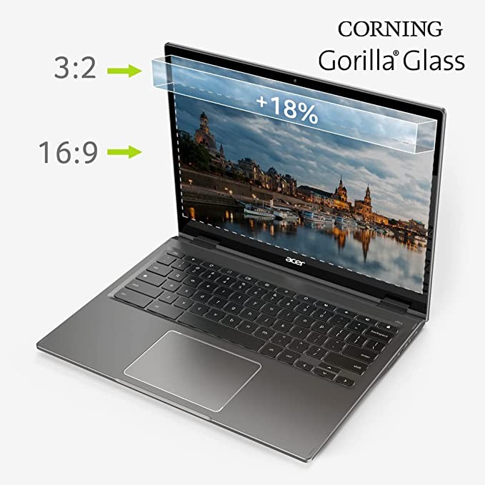 Acer Chromebook Spin 513 Convertible Laptop | 13.5-inch 2256x1504 Gorilla Glass Touch | MediaTek Kompanio 1380 octa-core CPU | 8GB LPDDR4X | 128GB eMMC | WiFi 6 | Backlit KB | Chrome OS | CP513-2H-K62