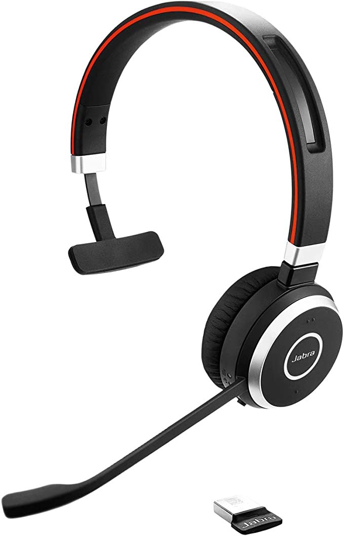 Jabra Evolve 65 wireless Bluetooth headset for PCs, laptops, smartphones, softphones and tablets 6593-823-309 for Microsoft Lync/Mono Black